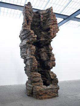 Ursula von Rydingsvard, <i>Wall Pocket</i>, 2003‚Äì04. Cedar and graphite, 162 x 72 x 65 inches. Photo by Michael Bodycomb. ¬© Ursula von Rydingsvard, courtesy Galerie Lelong, New York.