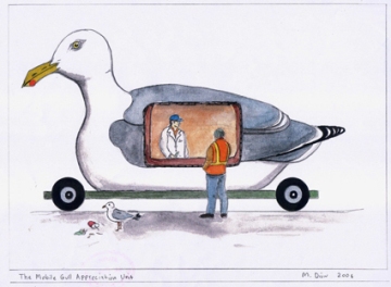 Mark Dion, sketch for “Mobile Gull Appreciation Unit”, 2006.