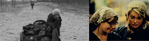 Images from movies The Road (1996) and Dancer in the Dark (2000)