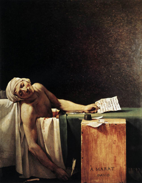 Jacques-Louis David, "The Death of Marat," 1793 (Royal Museum of Fine Arts, Brussels)