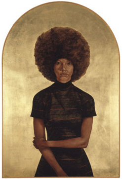 Barkley L. Hendricks, "Lawdy Mama," 1969, oil and gold leaf on linen canvas, The Studio Museum in Harlem, New York; gift of Stuart Liebman, in memory of Joseph B. Liebman 83.25