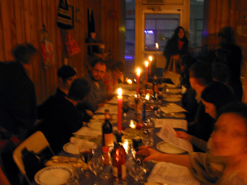 Free Store dinner party, 2009. Courtesy Julie Sengle and Double A Projects.