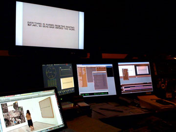 Color-correcting a John Baldessari painting at our online facility during the final phase of post-production.