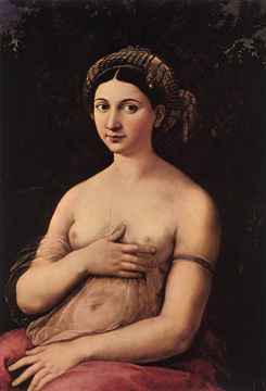 Raphael La Fornarina 1518-19 Oil on panel Courtesy the Galleria Nazionale d'Arte Antica, Rome.