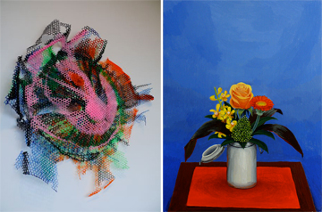 Left: Ben Godward “Untitled” (a wall sculpture), (2009); Right: Amy Lincoln “Bouquet,” (2009)