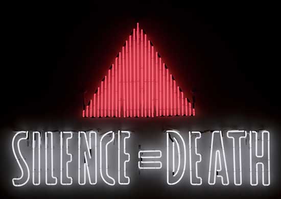 "Silence=Death," 1986.  Silence=Death Project, Copy of original from the collection of the New Museum, New York. Photo: Katya Kallsen.  