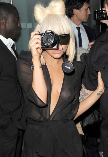 Lady Gaga photographing the London Papparazi April 17,2009. Courtesy Pacific Coast News
