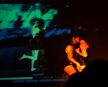 "technésexual" performed at the Hemispheric Institute for Performance and Politics 7th Encuentro at Mapa Teatro in Bogota, Colombia, 2009, echolalia Azalee and Azdel Slade