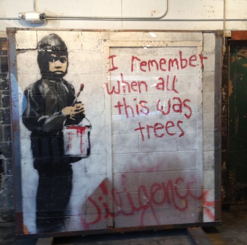 Banksy piece at 555 Nonprofit Gallery and Studios