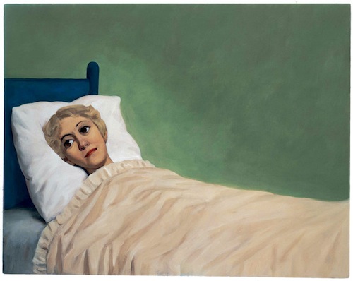 John Currin, "Girl in Bed," 1993. Oil on canvas. © John Currin. Courtesy Gagosian Gallery. Photograph: Robert McKeever