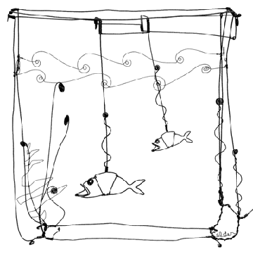 Alexander Calder, "Goldfish Bowl," 1929, wire, private collection.