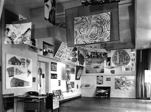 Nigel Henderson. Eduardo Paolozzi, Alison and Peter Smithson, “Parallel of Life and Art” at the Institute of Contemporary Art, London, 1953. 