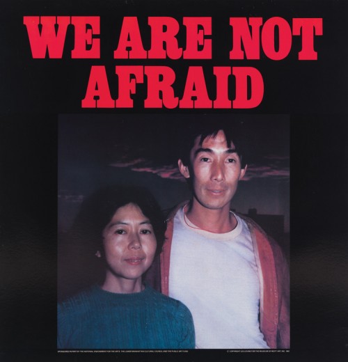 Les Levine, "We Are Not Afraid," 1981. Color offset process, Sheet: 22 x 21 1/8in. (55.9 x 53.7 cm). Whitney Museum of American Art, New York;  gift of Carolina Nitsch, in honor of David Kiehl 2009.66. © Les Levine for The Museum of Mott Art, Inc.  1981  
