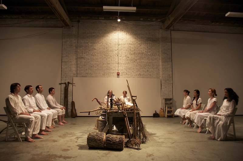 Ernesto Pujol, Farmers Dream, Performance Rehearsal, The Warehouse, Salina, Kansas, 2010. Courtesy the artist