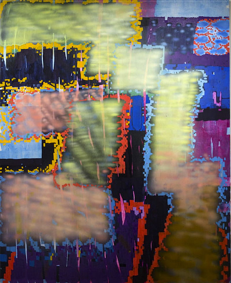 Keltie Ferris, "Action Satisfaction," 2013. Oil and acrylic on canvas; 96 × 77 inches. Courtesy of the artist and Mitchell-Innes & Nash Gallery, New York, NY.