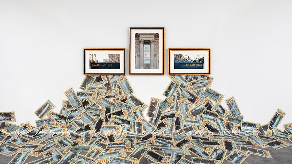 Hans Haacke, The Business Behind Art Knows the Art of the Koch Brothers, (detail), 2014