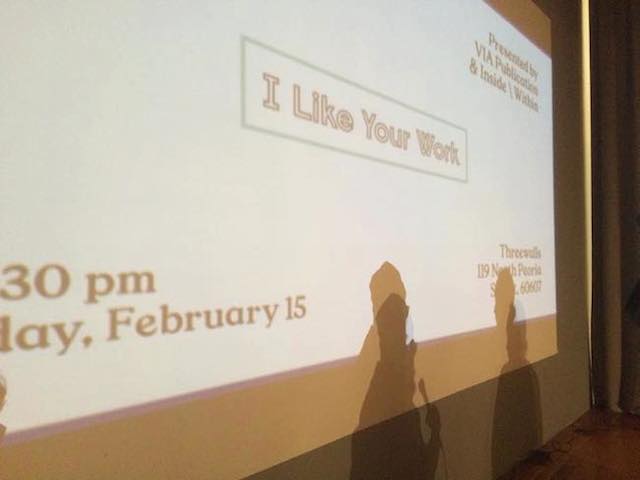 "I Like Your Work," public program; February 15, 2015; Threewalls, Chicago. Photo: Ashleigh Dye.