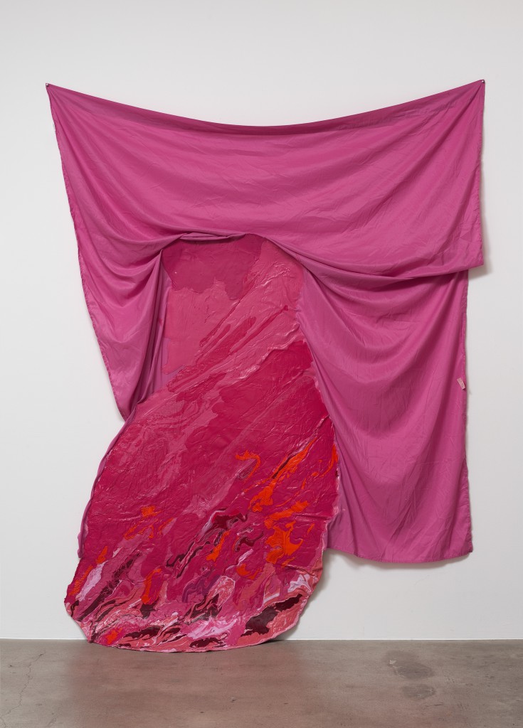  Rodney McMillian. Untitled (tongue). 2014. On view at MoMA PS1. Latex on bed sheet, 100 x 70″ Courtesy the artist and Susanne Vielmetter Los Angeles Projects. 