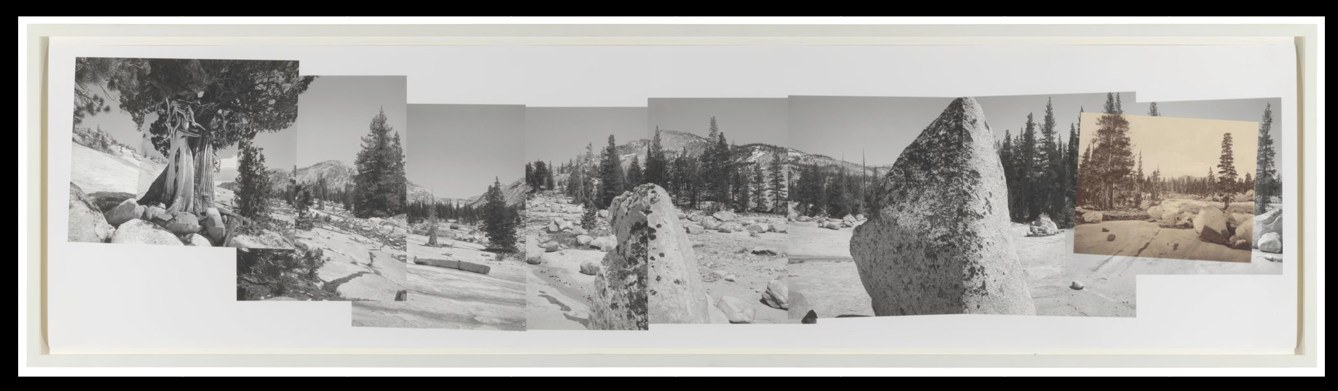 Mark Klett and Byron Wolfe, Above Lake Tenaya, Connecting Views from Edward Weston and Eadweard Muybridge, from the Yosemite Project, 2001. Collection SFMOMA, Purchase through a gift of Mary and Thomas Field; © Mark Klett and Byron Wolfe.