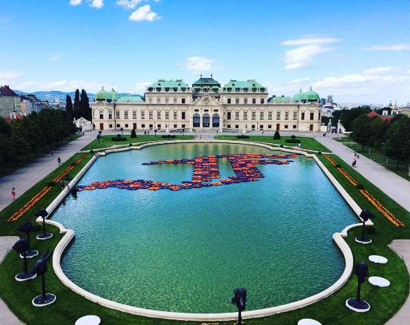 Ai Weiwei’s F. Lotus installation at Vienna’s Belvedere Palace. Photo via @aiww Instagram.