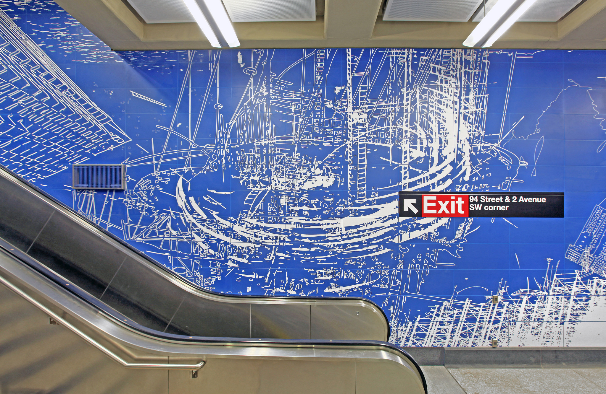 Sarah Sze. Blueprint for a Landscape, 2016. Immersive installation at the new 96th Street subway station. Photo courtesy of MTA.