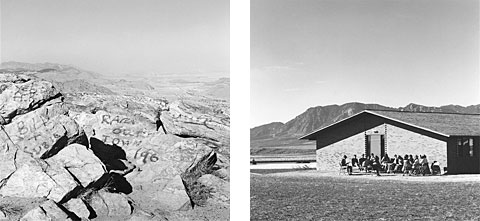 Caption: Robert Adams, (Left) ‚ÄúFrom Lookout Mountain, at Buffalo Bill‚Äôs Grave. Jefferson County, Colorado‚Äù and (Right)  ‚ÄúSunday School, a Church in a New Tract, Colorado Springs,‚Äù 2007. ¬© Robert Adams