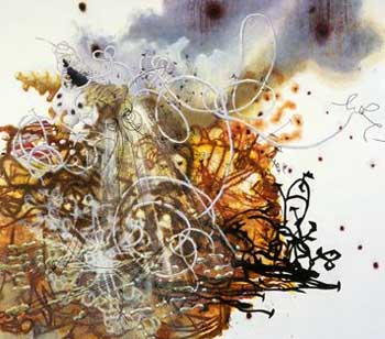 Matthew Riochie, “Forge.” 2007, Oil and marker on linen. COurtesy Jay Jopling/White Cube and Andrea Rosen.