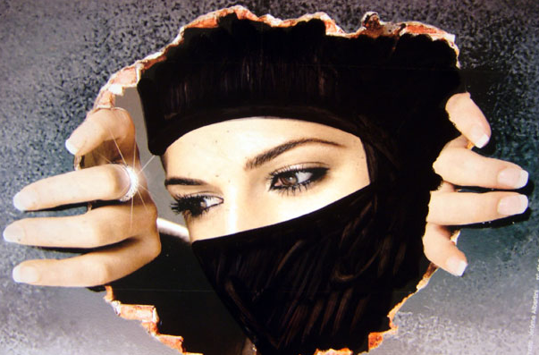 Detail of an altered ad by "Princess Hajib"