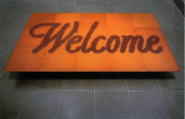 Do-Ho Suh, "Doormat: Welcome (Amber)", 1998