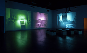 Bruce Nauman, "Mapping the studio II with color shift, flip, flop, & flip/flop (Fat Chance John Cage)", installation view, 2001. Courtesy Tate Modern