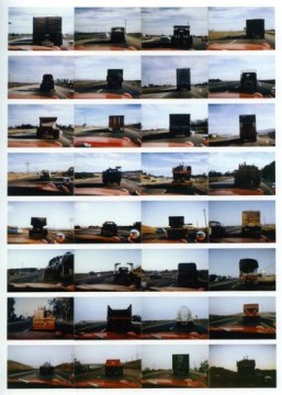John Baldessari, 'The backs of all the trucks passed while driving from Los Angeles to Santa Barbara...', photography, 1963. Courtesy a-n.