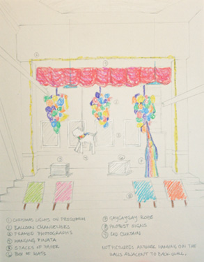 Jeffrey Augustine Songco, "sketch for thesis exhibition space." Courtesy the artist.