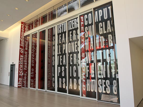 Barbara Kruger, "Untitled (Shafted)," 2008. In the elevator shaft at the Broad Contemporary Art Museum (BCAM) at LACMA.