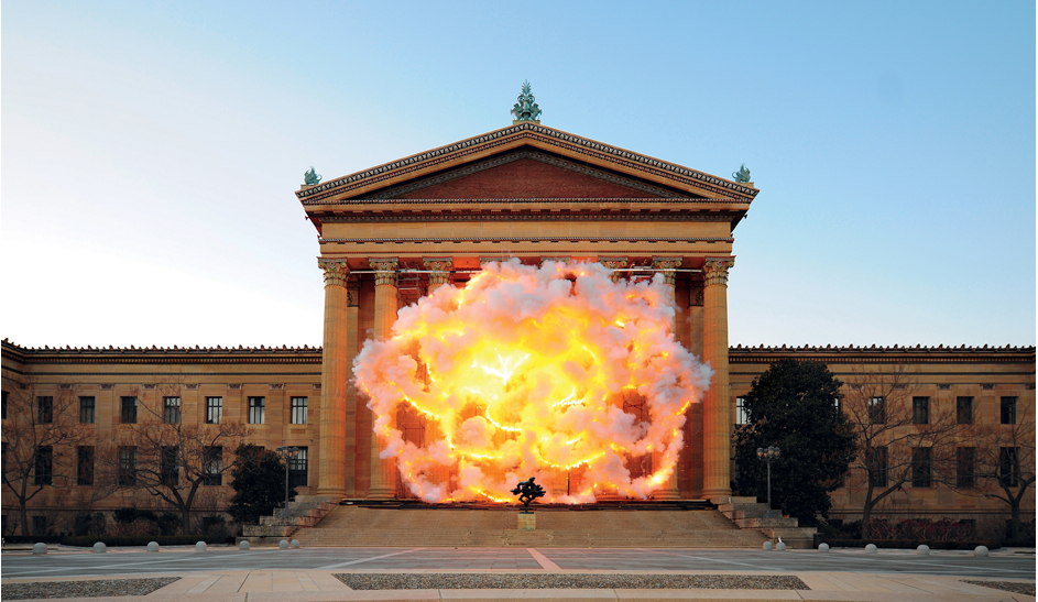 Cai Guo-Qiang, Fallen Blossoms: Explosion Project (2009), Philadelphia Art since the Mid-20th Century, Room 410.