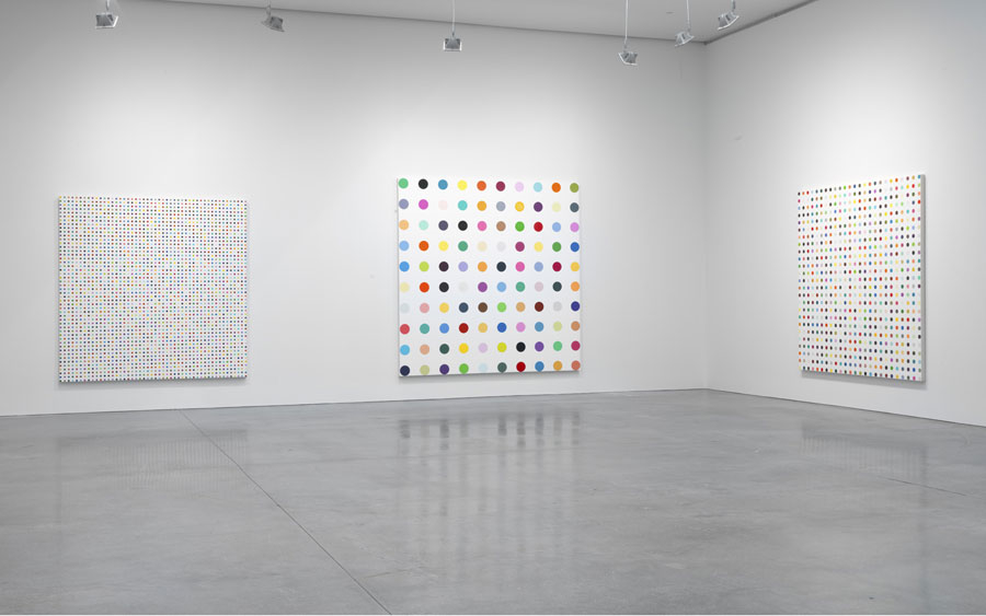 Damien Hirst, “The Complete Spot Paintings 1986-2011.” Partial ...