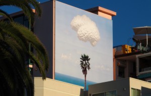 John Baldessari, "Brain/Cloud (with Seascape and Palm Tree)," 1250 Prospect Street, La Jolla, CA. Photo courtesy of The La Jolla Community Foundation.