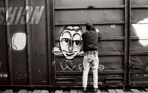 Barry McGee. "Roseville Trainyards," 1995. Photo by Craig Costello. Courtesy of the artist