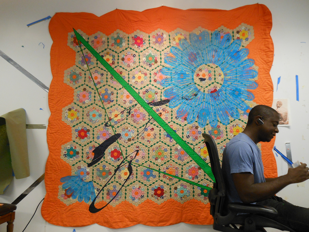 Sanford Biggers. "Untitled (in progess)," 2012. Photo courtesy of Nettrice Gaskins.