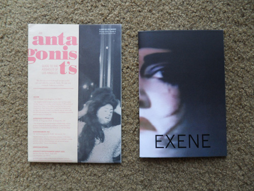 Llano Del Rio's "Antagonist's Guide to the Assholes of Los Angeles," left, and Miniature Garden's "Exene"
