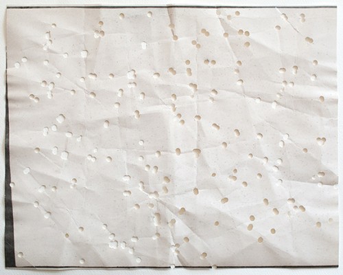 Aspen Mays. "Punched out stars 1,"  Silver gelatin print, unique. 14.5 x 11.25 in. Courtesy the artist.