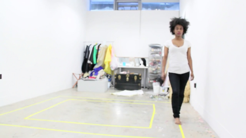 Tameka Norris, "Exaggerated Walking" (video still), 2013.  Courtesy the artist.