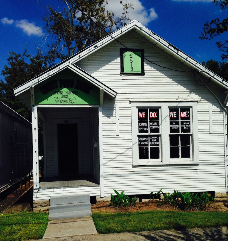 Exterior of Unity Foto Bank at Project Row Houses, Houston Texas, 2013. Courtesy the artists