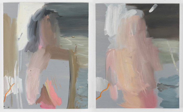 Brad Jones (an ongoing collaboration by Brandi Twilley and Jennifer Rubell). Cord (left side), 2014. Oil on canvas, diptych; 36 x 24 inches. Courtesy Sargent’s Daughters Gallery. © Brad Jones