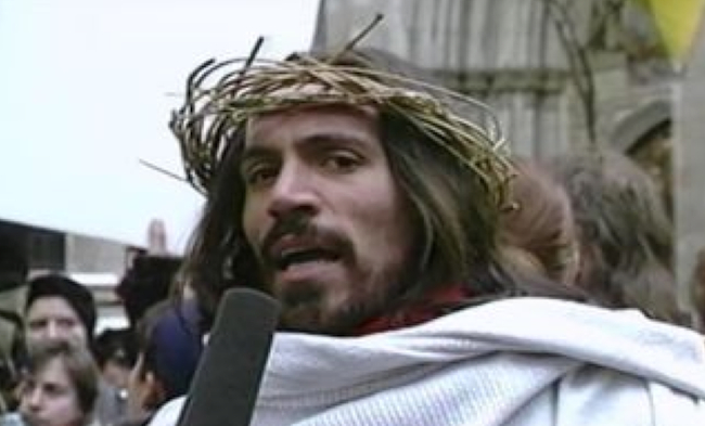 Ray Navarro. Untitled video still from DIVA TV's Like a Prayer, from Stop The Church action, 1989. Courtesy Visual AIDS.