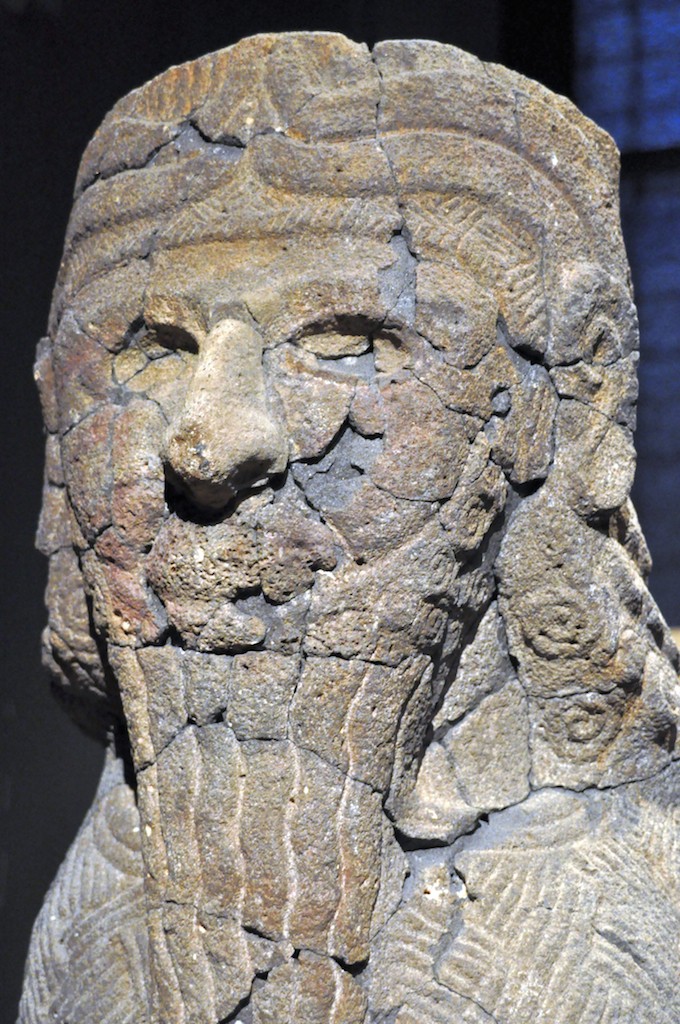 Scorpion-Bird Man (detail). Basalt; Tell Halaf, Syria. Pergamon Museum, Berlin. Photo by Genealogist, Wikimedia Commons.