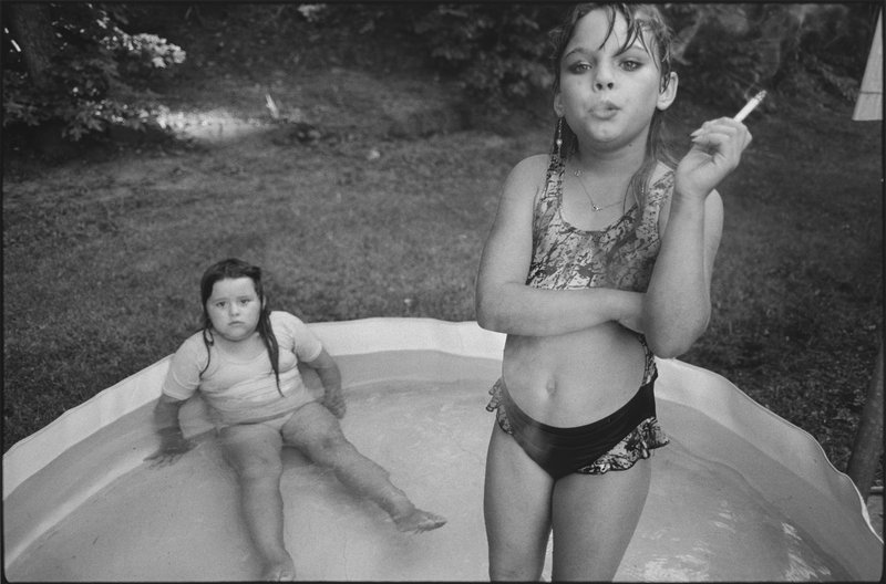 Amanda and her Cousin Amy": Mary Ellen Mark photographed Amanda Marie Ellison, 9 (right), and Amy Minton Velasquez, 8, in Valdese, N.C., in 1990. Courtesy of Mary Ellen Mark Studio and Library 