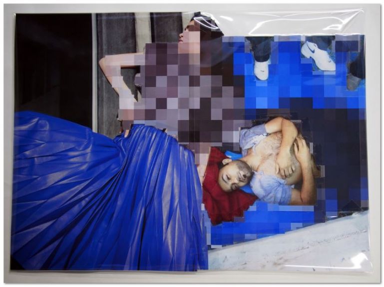 Thomas Hirschhorn “Pixel-Collage n°14,” 2015 via Galerie Chantal Crousel, Paris Photo : Romain Lopez - See more at: https://enfr.blouinartinfo.com/photo-galleries/thomas-hirschhorn-pixel-collage-in-paris?image=3#sthash.qeet6PHt.dpuf
