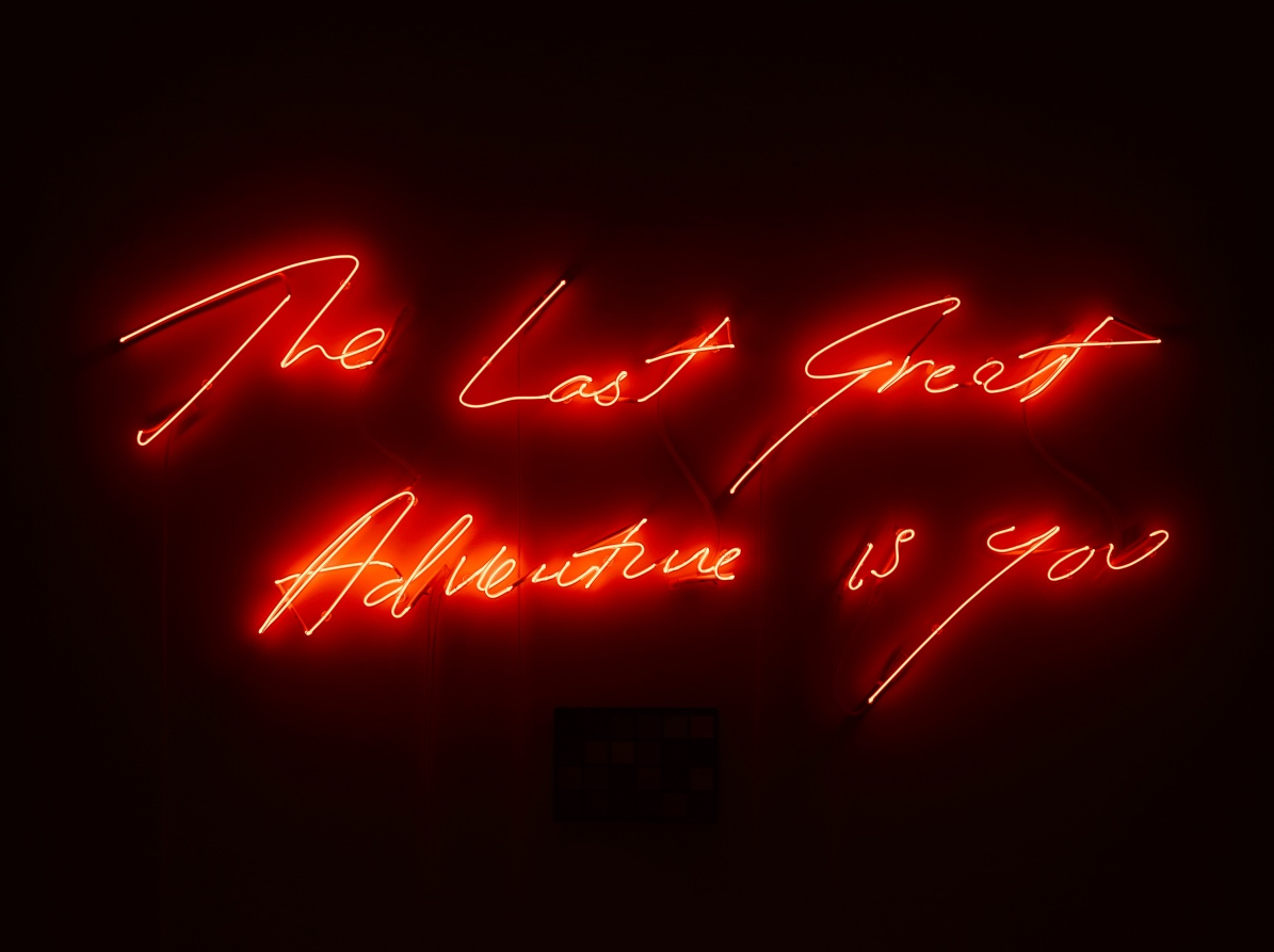 Tracey Emin. The Last Great Adventure is you, 2014. Neon, 177 3/16 x 67 11/16 in. Currently on view at the Long Museum in Shanghai. 