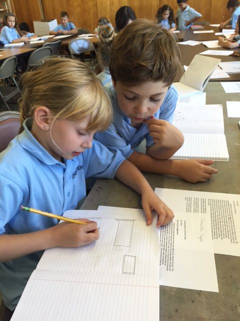 Third graders in Jeannine Bardo's class illustrate each other's stories like in the New York Close Up "Bryan Zanisnik & Eric Winkler's Animated Conversation."