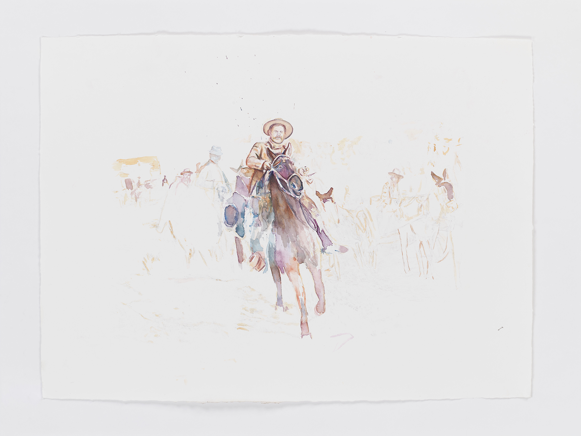 Keith Mayerson. Pancho Villa, 2016. Watercolor and graphite on velour paper. Courtesy of Weiss Berlin. Mayerson, 
